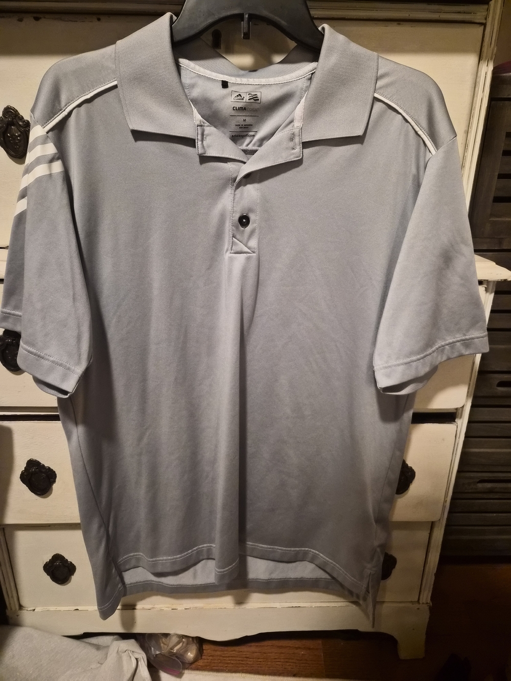 Adidas ClimaCool LHS Golf Polo Men’s Medium Gray Performance Shirt